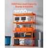 image:imageVEVOR Storage Shelves 3000 lbs 5 Tier Heavy Duty Garage Shelving 24 D x 48 W x 72 H Adjustable Metal Shelves for Industrial Shelving Unit Utility Shelf for Kitchen Warehouse Basement BlackOrange