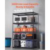 image:imageVEVOR Storage Shelves 3000 lbs 5 Tier Heavy Duty Garage Shelving 24 D x 48 W x 72 H Adjustable Metal Shelves for Industrial Shelving Unit Utility Shelf for Kitchen Warehouse Basement BlackBlack