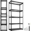 image:imageVEVOR Storage Shelves 3000 lbs 5 Tier Heavy Duty Garage Shelving 24 D x 48 W x 72 H Adjustable Metal Shelves for Industrial Shelving Unit Utility Shelf for Kitchen Warehouse Basement BlackBlack