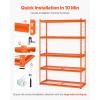 image:imageVEVOR Storage Shelves 3000 lbs 5 Tier Heavy Duty Garage Shelving 24 D x 48 W x 72 H Adjustable Metal Shelves for Industrial Shelving Unit Utility Shelf for Kitchen Warehouse Basement BlackOrange