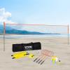 image:imageVEVOR Volleyball and Badminton Set Outdoor Portable Badminton Net Adjustable Height Steel Poles Professional Combo Set with PVC Volleyball Pump Carrying Bag Easy Setup for Backyard Beach Lawn