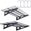 image:imageVEVOR Garage Shelving Wall Mounted 1 x 4 ft Heavy Duty Shelves 400 lbs Load Capacity Storage Rack Floating 2 Pack Suitable for Shop Shed Storage Black LL12482 X 4 Ft
