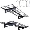 image:imageVEVOR Garage Shelving Wall Mounted 1 x 4 ft Heavy Duty Shelves 400 lbs Load Capacity Storage Rack Floating 2 Pack Suitable for Shop Shed Storage Black LL12481 x 4 ft
