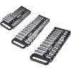 image:imageVEVOR Portable Socket Organizer Tray 3Piece Metric amp SAE Socket Organizer Set 14 38 and 12 HeavyDuty Socket Holder with Handle amp Magnetic Base for Tool Box Drawer Hold up to 76 SocketsMagnetic Socket Holder