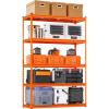 image:imageVEVOR Storage Shelves 3000 lbs 5 Tier Heavy Duty Garage Shelving 24 D x 48 W x 72 H Adjustable Metal Shelves for Industrial Shelving Unit Utility Shelf for Kitchen Warehouse Basement BlackOrange