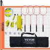 image:imageVEVOR Volleyball and Badminton Set Outdoor Portable Badminton Net Adjustable Height Steel Poles Professional Combo Set with PVC Volleyball Pump Carrying Bag Easy Setup for Backyard Beach Lawn