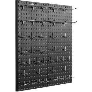 image:imageVEVOR Metal Pegboard Panels 24 x 12 Pegboard 4 Panels Heavy Duty Peg Board Wall Organizer with Accessories for Living Room Garage Tool Storage Office Organization Craft Room Kitchen Home Black2 PCS