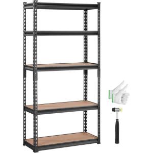 image:imageVEVOR Storage Shelves 3000 lbs 5 Tier Garage Storage Shelving 18 D x 48 W x 78 H Adjustable Metal Shelves for Garage Shelves Utility Rack Shelf Ideal for Kitchen Warehouse Basement Black12D x 30W x 60H