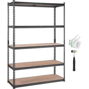 image:imageVEVOR Storage Shelves 3000 lbs 5 Tier Garage Storage Shelving 18 D x 48 W x 78 H Adjustable Metal Shelves for Garage Shelves Utility Rack Shelf Ideal for Kitchen Warehouse Basement Black18 D x 48 W x 72 H