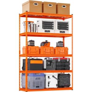 image:imageVEVOR Storage Shelves 3000 lbs 5 Tier Heavy Duty Garage Shelving 24 D x 48 W x 72 H Adjustable Metal Shelves for Industrial Shelving Unit Utility Shelf for Kitchen Warehouse Basement BlackOrange