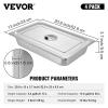 image:imageVEVOR 4 Pack Full Size Steam Table Pan4 Inch Deep 13L Capacity  Stainless Steel Food Container for Oven Hotel  AntiJam Design37 Deep  4 Pack