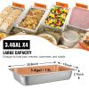 image:imageVEVOR 4 Pack Full Size Steam Table Pan4 Inch Deep 13L Capacity  Stainless Steel Food Container for Oven Hotel  AntiJam Design37 Deep  4 Pack