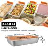 image:imageVEVOR 4 Pack Full Size Steam Table Pan4 Inch Deep 13L Capacity  Stainless Steel Food Container for Oven Hotel  AntiJam Design4 Deep  4 Pack  Thickened