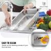 image:imageVEVOR 4 Pack Full Size Steam Table Pan4 Inch Deep 13L Capacity  Stainless Steel Food Container for Oven Hotel  AntiJam Design4 Deep  4 Pack  Thickened