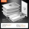 image:imageVEVOR 4 Pack Full Size Steam Table Pan4 Inch Deep 13L Capacity  Stainless Steel Food Container for Oven Hotel  AntiJam Design4 Deep  4 Pack  Upgrade