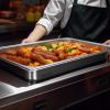 image:imageVEVOR 4 Pack Full Size Steam Table Pan4 Inch Deep 13L Capacity  Stainless Steel Food Container for Oven Hotel  AntiJam Design4 Deep  4 Pack  Upgrade