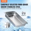 image:imageVEVOR 4 Pack Full Size Steam Table Pan4 Inch Deep 13L Capacity  Stainless Steel Food Container for Oven Hotel  AntiJam Design4 Deep  4 Pack  Upgrade