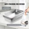 image:imageVEVOR 4 Pack Full Size Steam Table Pan4 Inch Deep 13L Capacity  Stainless Steel Food Container for Oven Hotel  AntiJam Design4 Deep  4 Pack  Upgrade