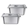 image:imageVEVOR 4 Pack Full Size Steam Table Pan4 Inch Deep 13L Capacity  Stainless Steel Food Container for Oven Hotel  AntiJam Design6 Deep  2 Pack  Thickened