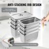 image:imageVEVOR 4 Pack Full Size Steam Table Pan4 Inch Deep 13L Capacity  Stainless Steel Food Container for Oven Hotel  AntiJam Design6 Deep  8 Pack  Thickened
