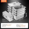 image:imageVEVOR 4 Pack Full Size Steam Table Pan4 Inch Deep 13L Capacity  Stainless Steel Food Container for Oven Hotel  AntiJam Design6 Deep  8 Pack  Thickened