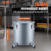 image:imageVEVOR Fryer Grease Bucket 8 Gal Oil Disposal Caddy Carbon Steel Fryer Oil Bucket with RustProof Coating Oil Transport Container with Lid Lock Clips Filter Bag for Hot Cooking Oil Filtering BlueSilver Gray