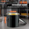 image:imageVEVOR Fryer Grease Bucket 8 Gal Oil Disposal Caddy Carbon Steel Fryer Oil Bucket with RustProof Coating Oil Transport Container with Lid Lock Clips Filter Bag for Hot Cooking Oil Filtering BlueBlack