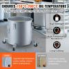 image:imageVEVOR Fryer Grease Bucket 8 Gal Oil Disposal Caddy Carbon Steel Fryer Oil Bucket with RustProof Coating Oil Transport Container with Lid Lock Clips Filter Bag for Hot Cooking Oil Filtering BlueSilver Gray