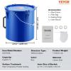 image:imageVEVOR Fryer Grease Bucket 8 Gal Oil Disposal Caddy Carbon Steel Fryer Oil Bucket with RustProof Coating Oil Transport Container with Lid Lock Clips Filter Bag for Hot Cooking Oil Filtering BlueBlue