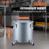 image:imageVEVOR Fryer Grease Bucket 8 Gal Oil Disposal Caddy Carbon Steel Fryer Oil Bucket with RustProof Coating Oil Transport Container with Lid Lock Clips Filter Bag for Hot Cooking Oil Filtering BlueSilver Gray