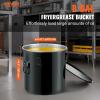 image:imageVEVOR Fryer Grease Bucket 8 Gal Oil Disposal Caddy Carbon Steel Fryer Oil Bucket with RustProof Coating Oil Transport Container with Lid Lock Clips Filter Bag for Hot Cooking Oil Filtering BlueBlack
