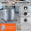 image:imageVEVOR Fryer Grease Bucket 8 Gal Oil Disposal Caddy Carbon Steel Fryer Oil Bucket with RustProof Coating Oil Transport Container with Lid Lock Clips Filter Bag for Hot Cooking Oil Filtering BlueSilver Gray