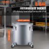 image:imageVEVOR Fryer Grease Bucket 8 Gal Oil Disposal Caddy Carbon Steel Fryer Oil Bucket with RustProof Coating Oil Transport Container with Lid Lock Clips Filter Bag for Hot Cooking Oil Filtering BlueSilver Gray