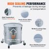 image:imageVEVOR Fryer Grease Bucket 8 Gal Oil Disposal Caddy Carbon Steel Fryer Oil Bucket with RustProof Coating Oil Transport Container with Lid Lock Clips Filter Bag for Hot Cooking Oil Filtering BlueSilver Gray