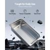 image:imageVEVOR Hotel Pan Full Size AntiJam Steam Pans 08mm Thick Stainless Steel 4Inch Deep Commercial Table Pan Catering Storage Food Pans for Industrial amp Scientific6 inch Deep 1 Pack