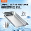 image:imageVEVOR Hotel Pan Full Size AntiJam Steam Pans 08mm Thick Stainless Steel 4Inch Deep Commercial Table Pan Catering Storage Food Pans for Industrial amp Scientific25 inch Deep 6 Pack
