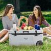 image:imageVEVOR UltraLight Hard Cooler Ice Retention Cooler with Heavy Duty Handle Ice Chest Lunch Box for Camping Travel Outdoor Keeps Cool for up to 6 Days 30 Lighter Than Rotomolded Coolers74 QT with wheels