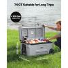 image:imageVEVOR UltraLight Hard Cooler Ice Retention Cooler with Heavy Duty Handle Ice Chest Lunch Box for Camping Travel Outdoor Keeps Cool for up to 6 Days 30 Lighter Than Rotomolded Coolers74 QT with wheels
