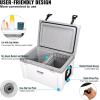image:imageVEVOR UltraLight Hard Cooler Ice Retention Cooler with Heavy Duty Handle Ice Chest Lunch Box for Camping Travel Outdoor Keeps Cool for up to 6 Days 30 Lighter Than Rotomolded Coolers52 QT without wheels