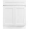 image:imageVEVOR White Shaker Base Cabinet 36Inch Unassembled Sink Base Cabinet 36 W x 24 D x 345 H Ready to Assemble Cabinet with SoftClose Doors and Adjustable Shelf for Home Office24W Base Cabinet
