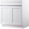 image:imageVEVOR White Shaker Base Cabinet 36Inch Unassembled Sink Base Cabinet 36 W x 24 D x 345 H Ready to Assemble Cabinet with SoftClose Doors and Adjustable Shelf for Home Office30W Sink Base Cabinet