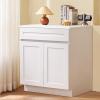 image:imageVEVOR White Shaker Base Cabinet 36Inch Unassembled Sink Base Cabinet 36 W x 24 D x 345 H Ready to Assemble Cabinet with SoftClose Doors and Adjustable Shelf for Home Office30W Sink Base Cabinet