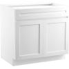 image:imageVEVOR White Shaker Base Cabinet 36Inch Unassembled Sink Base Cabinet 36 W x 24 D x 345 H Ready to Assemble Cabinet with SoftClose Doors and Adjustable Shelf for Home Office30W Base Cabinet