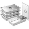 image:imageVEVOR 4 Pack Full Size Steam Table Pan4 Inch Deep 13L Capacity  Stainless Steel Food Container for Oven Hotel  AntiJam Design4 Deep  4 Pack  Upgrade