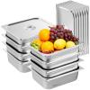 image:imageVEVOR 4 Pack Full Size Steam Table Pan4 Inch Deep 13L Capacity  Stainless Steel Food Container for Oven Hotel  AntiJam Design4 Deep 8 PackThickened