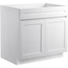 image:imageVEVOR White Shaker Base Cabinet 36Inch Unassembled Sink Base Cabinet 36 W x 24 D x 345 H Ready to Assemble Cabinet with SoftClose Doors and Adjustable Shelf for Home Office36W Sink Base Cabinet