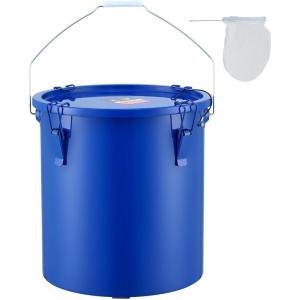 image:imageVEVOR Fryer Grease Bucket 8 Gal Oil Disposal Caddy Carbon Steel Fryer Oil Bucket with RustProof Coating Oil Transport Container with Lid Lock Clips Filter Bag for Hot Cooking Oil Filtering BlueBlue