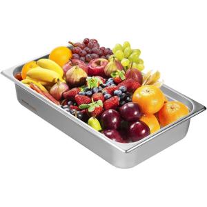 image:imageVEVOR Hotel Pan Full Size AntiJam Steam Pans 08mm Thick Stainless Steel 4Inch Deep Commercial Table Pan Catering Storage Food Pans for Industrial amp Scientific4 inch Deep 1 Pack