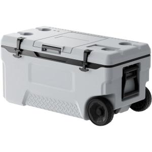 image:imageVEVOR UltraLight Hard Cooler Ice Retention Cooler with Heavy Duty Handle Ice Chest Lunch Box for Camping Travel Outdoor Keeps Cool for up to 6 Days 30 Lighter Than Rotomolded Coolers74 QT with wheels