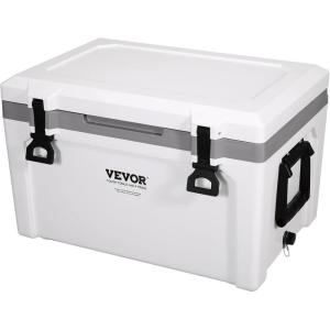 image:imageVEVOR UltraLight Hard Cooler Ice Retention Cooler with Heavy Duty Handle Ice Chest Lunch Box for Camping Travel Outdoor Keeps Cool for up to 6 Days 30 Lighter Than Rotomolded Coolers52 QT without wheels